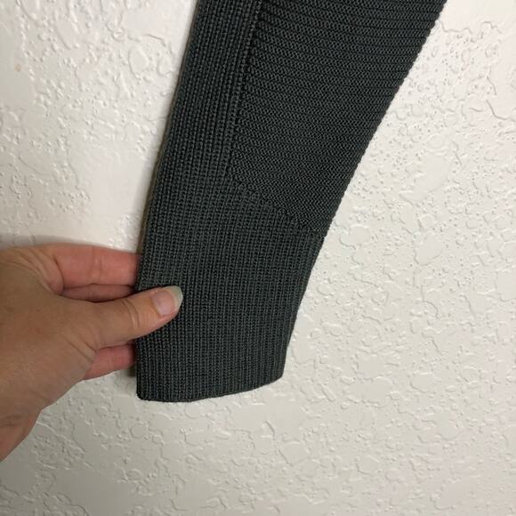 Athleta gray v neck chunky knit merino wool blend sweater tunic size Small - Picture 5 of 14